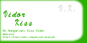 vidor kiss business card